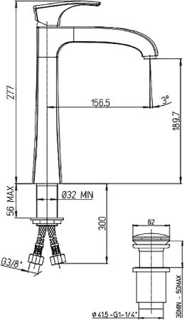 Смеситель для раковины Paini Lady 89PA205LLL Сталь 