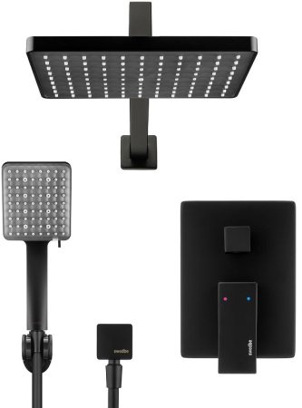 Душевая система Swedbe Platta 5555B Черная матовая 