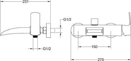 Смеситель Timo Lumi 4214/00Y для ванны с душем 