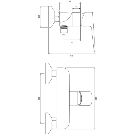 Смеситель для душа Omnires Astoria AS5640CR хром 