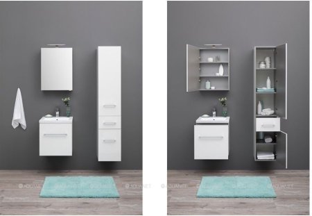 Шкаф-пенал для ванной Aquanet Порто 35 белый 