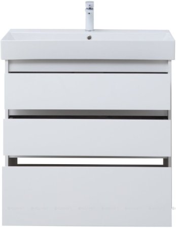 Тумба с раковиной Aquanet Nova Lite 85 белый глянец (3 ящика) 