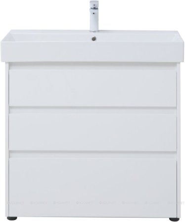 Тумба с раковиной Aquanet Nova Lite 85 белый глянец (3 ящика) 