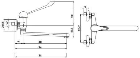 Смеситель для раковины Paini Bios 05CR119BLMEDICO Хром 