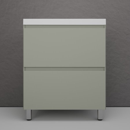 Тумба напольная Style Line "Манхэттен 60" ЭМАЛЬ под ASTI 60 2 ящика PLUS олива 