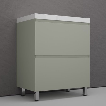 Тумба напольная Style Line "Манхэттен 60" ЭМАЛЬ под ASTI 60 2 ящика PLUS олива 