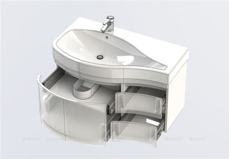 Тумба с раковиной Aquanet Сопрано 95 L черный (3 ящика) 