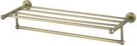 Полка Aquanet 4662 золото с полотенцедержателем