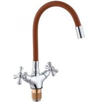 Смеситель для кухни с гибким изливом ViEiR V210122-W Хром/Коричневый