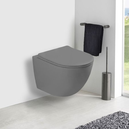 Унитаз Vincea Globo VT1-14SMG подвесной Серый матовый с сиденьем Микролифт 