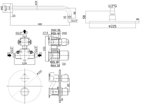 Душевая система Paffoni Light KITLIQ013BO с термостатом Белая матовая 