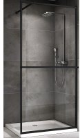 Душевая перегородка Abber Immer Offen 120 AG60120B8 профиль Черный стекло прозрачное