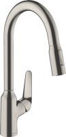 Смеситель Hansgrohe Focus M42 71820800 для кухонной мойки, сталь