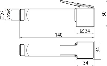 Гигиенический душ Bossini Cube Brass B00475 хром 