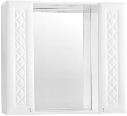 Зеркало со шкафом Style Line Канна 90 С с подсветкой Белый глянец 