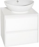 Тумба под раковину Style Line Монако 60 Люкс Plus ЛС-00000632 подвесная Осина белая Белый Лакобель