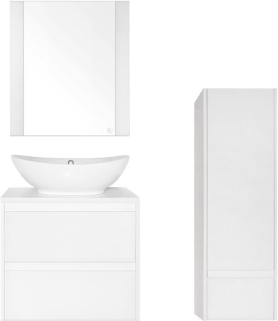 Тумба под раковину Style Line Монако 60 Люкс Plus ЛС-00000632 подвесная Осина белая Белый Лакобель 