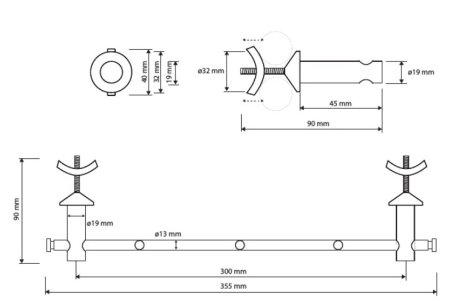 Полотенцедержатель Bemeta Rawell 134504222 с крючками, на радиатор, хром 