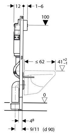 Инсталляция для унитаза Geberit Duofix Delta 458.124.21.1 3 в 1 с кнопкой смыва 