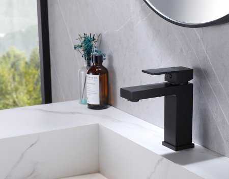 Смеситель ABBER Daheim AF8210B для раковины, черный матовый 