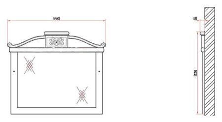Зеркало BelBagno Primavera bianco antico 