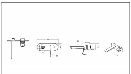 Смеситель встраиваемый для раковины Bravat RHEIN P8429564CP-ENG хром 