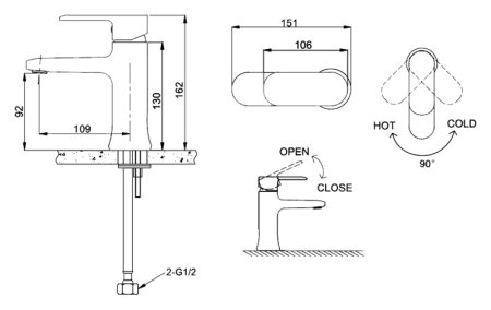 Смеситель Bravat Opal F1125183CP для раковины 