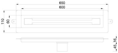 Душевой лоток Boheme Premium Trendy 60 983-60-B с Черной решеткой 