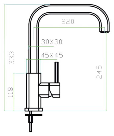 Смеситель Zorg Inox Quadris-D для кухонной мойки 