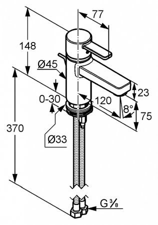 Смеситель Kludi Zenta XL 382609175 для раковины 