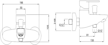 Смеситель Zorg Inox Splash-W для ванны с душем 