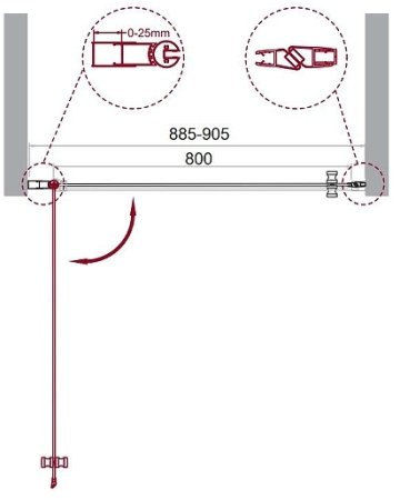 Душевая дверь BelBagno Etna 90 ETNA-B-1-90-C-Cr профиль Хром стекло прозрачное 