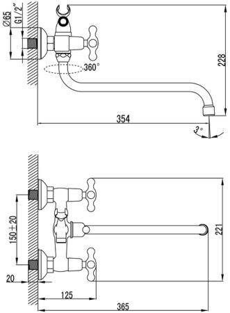 Смеситель для ванны IDDIS Jeals (JE2SBL0i10) 
