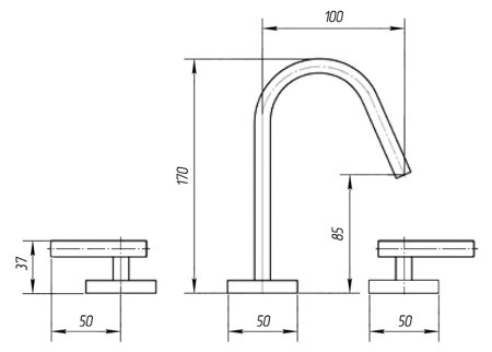 Смеситель Migliore Syntesi ML.SNS-7912 Cr для раковины 