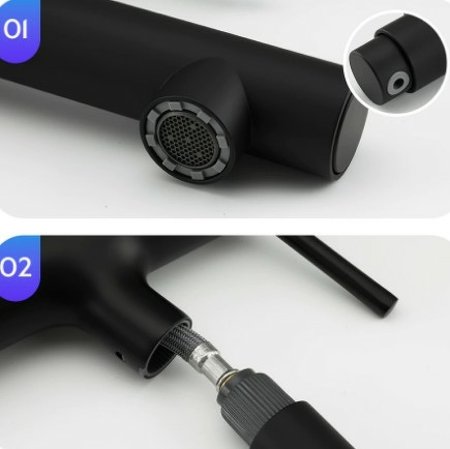 Смеситель для раковины Gappo G1052-76 Черный матовый 