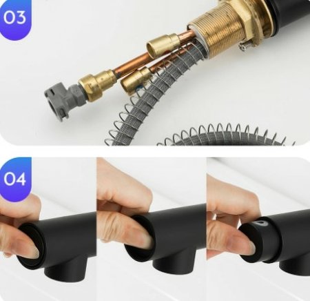 Смеситель для раковины Gappo G1052-76 Черный матовый 