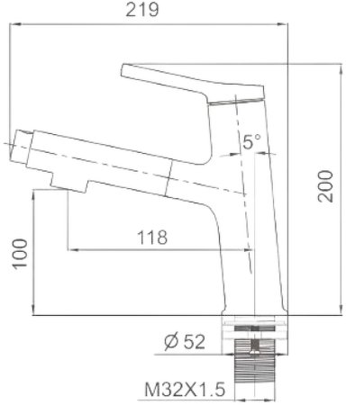 Смеситель для раковины Gappo G1052-76 Черный матовый 