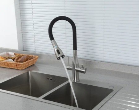 Смеситель для кухни Gappo G4399-65 Сатин Черный 