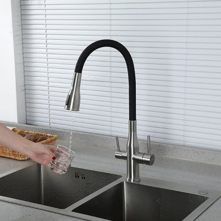 Смеситель для кухни Gappo G4399-65 Сатин Черный 