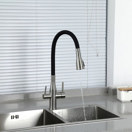 Смеситель для кухни Gappo G4399-65 Сатин Черный 