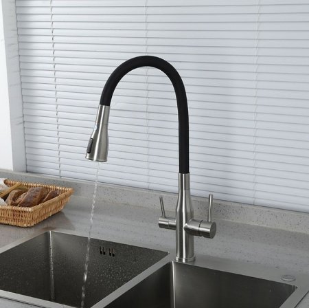 Смеситель для кухни Gappo G4399-65 Сатин Черный 