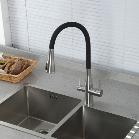 Смеситель для кухни Gappo G4399-65 Сатин Черный 