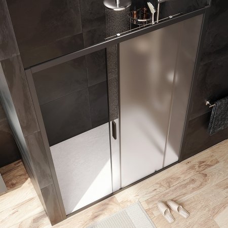 Душевая дверь AM.PM Gem 140 W90G-140-1-195BM профиль Черный матовый стекло матовое-прозрачное 