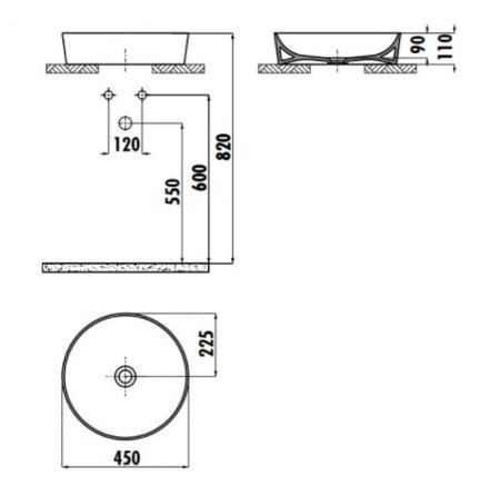 Раковина-чаша Creavit Ultra 45 UL145-00CB00E-0000 Белая 