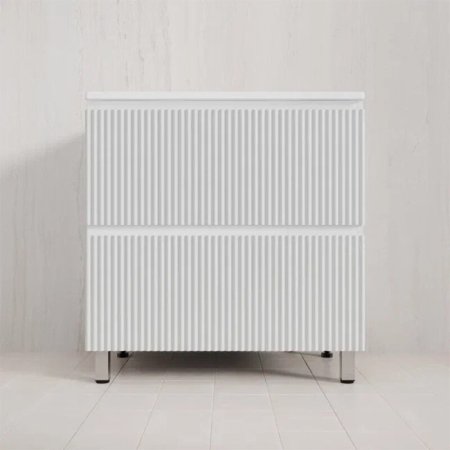 Тумба Style Line Марокко 80 напольная, с раковиной  СОУЛ 800*480 серый шелк, белый матовый 