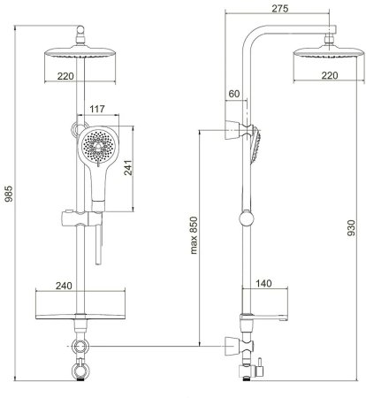 Душевая система Сантаком StOmega 1742 Хром 