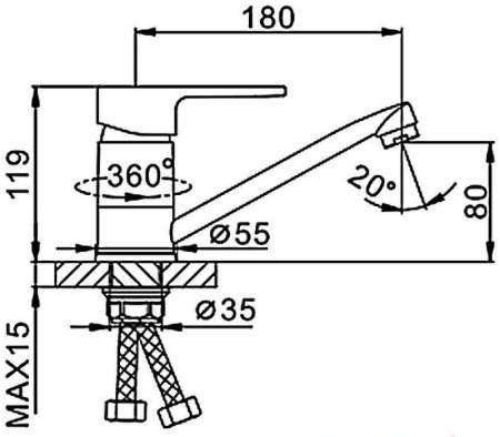 Смеситель для кухни Frap H30-4 F4530-4 Бронза 