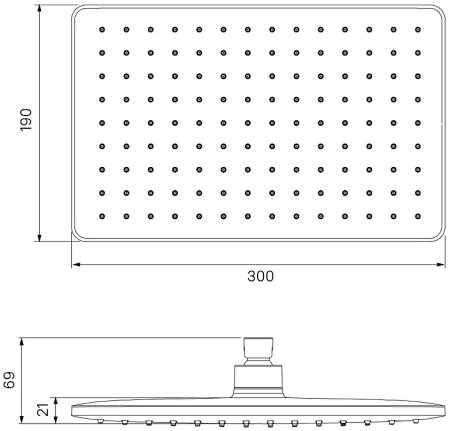 Верхний душ Iddis Slide SLI31BPi64 Черный матовый 