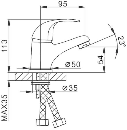 Смеситель для раковины Frap H15 F1015 Хром 