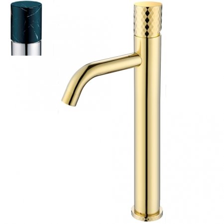 Смеситель для раковины Boheme Stick 122-G-MR-BLACK Золото Черный 